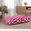 Mabel Ultra Soft Reversible Plush Rectangular Pet Bed with Washable Cover, Raspberry Check - Pet Beds - 3