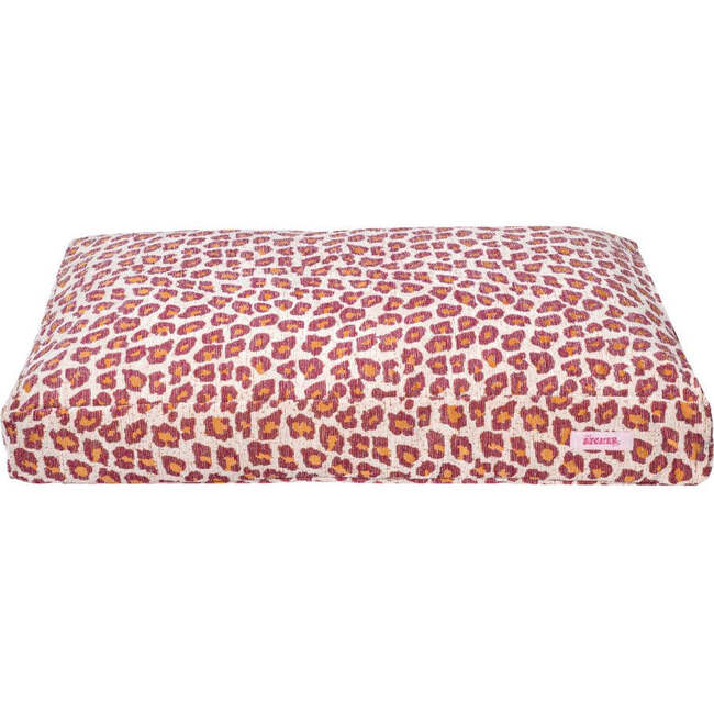 Mabel Ultra Soft Reversible Plush Rectangular Pet Bed with Washable Cover, Raspberry Leopard - Pet Beds - 5