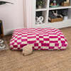Mabel Ultra Soft Reversible Plush Rectangular Pet Bed with Washable Cover, Raspberry Check - Pet Beds - 4