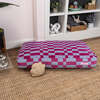 Mabel Ultra Soft Reversible Plush Rectangular Pet Bed with Washable Cover, Blueberry Check - Pet Beds - 4