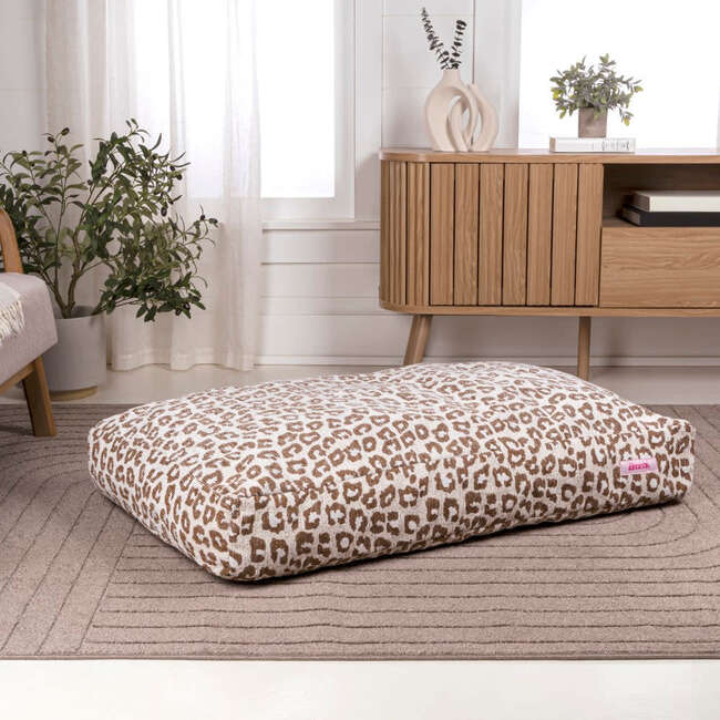 Mabel Ultra Soft Reversible Plush Rectangular Pet Bed with Washable Cover, Modern Leopard - Pet Beds - 3