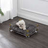 Haines Acrylic Velvet Pet Bed with Washable Cushion, Dark Grey/Clear - Pet Beds - 4