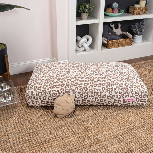 Mabel Ultra Soft Reversible Plush Rectangular Pet Bed with Washable Cover, Modern Leopard - Pet Beds - 4