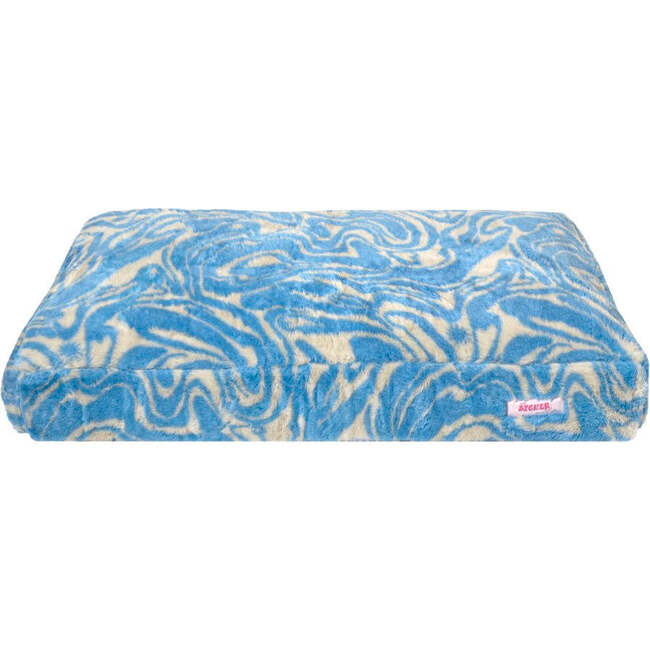 Mabel Ultra Soft Reversible Plush Rectangular Pet Bed with Washable Cover, Blue Lemonade Twist - Pet Beds - 5