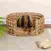 Gigi Handwoven Hyacinth Open-Weave Oval Pet Bed with Machine Washable Cushion, Natural - Pet Beds - 2