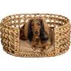 Gigi Handwoven Hyacinth Open-Weave Oval Pet Bed with Machine Washable Cushion, Natural - Pet Beds - 3