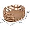 Gigi Handwoven Hyacinth Open-Weave Oval Pet Bed with Machine Washable Cushion, Natural - Pet Beds - 4
