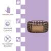 Gigi Handwoven Hyacinth Open Weave Oval Pet Bed with Machine Washable Cushion, Brown - Pet Beds - 5