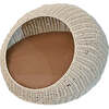 Fiora Circular Faux Wicker Pet Bed with Machine Washable Cushion, White - Pet Beds - 1 - thumbnail