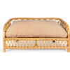 Elevated Handwoven Rattan Pet Daybed with Machine-Washable Cushion, Natural - Pet Beds - 1 - thumbnail