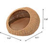 Fiora Circular Faux Wicker Pet Bed with Machine Washable Cushion, Natural - Pet Beds - 4