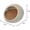 Fiora Circular Faux Wicker Pet Bed with Machine Washable Cushion, White - Pet Beds - 4