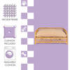 Elevated Handwoven Rattan Pet Daybed with Machine-Washable Cushion, Natural - Pet Beds - 4