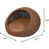 Fiora Circular Faux Wicker Pet Bed with Machine Washable Cushion, Brown - Pet Beds - 4