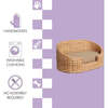 Curvy Handwoven Pet Bed with Machine Washable Cushion, Light Brown - Pet Beds - 3