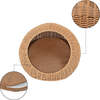 Fiora Circular Faux Wicker Pet Bed with Machine Washable Cushion, Natural - Pet Beds - 6