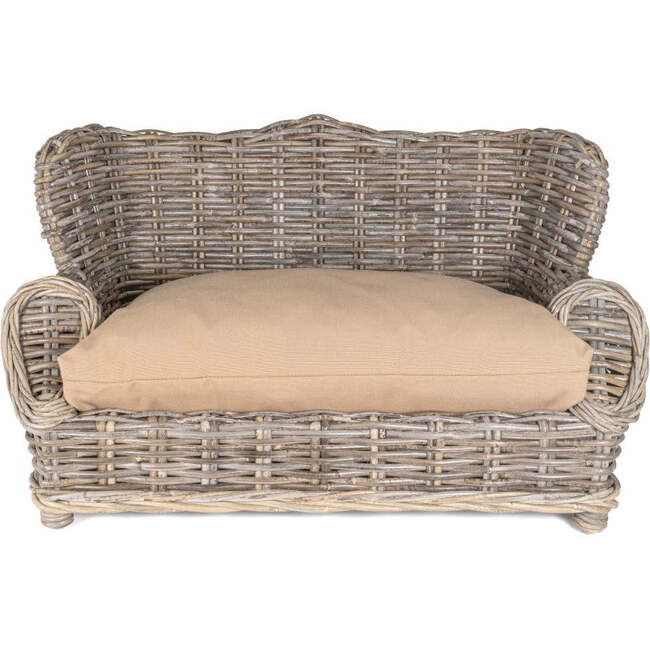 Classic Handwoven Pet Daybed with Machine Washable Cushion, Kubu Grey