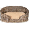 Curvy Handwoven Pet Bed with Machine Washable Cushion, Kubu Grey - Pet Beds - 1 - thumbnail