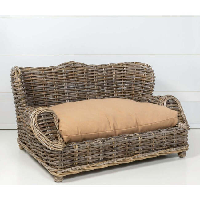 Classic Handwoven Pet Daybed with Machine Washable Cushion, Kubu Grey - Pet Beds - 2