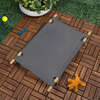 Chester Wood Frame Elevated Outdoor Dog Bed, Graphite/Light Teak - Pet Beds - 2