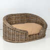 Curvy Handwoven Pet Bed with Machine Washable Cushion, Kubu Grey - Pet Beds - 2