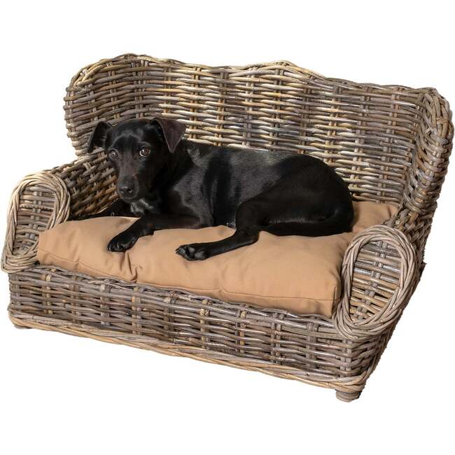 Classic Handwoven Pet Daybed with Machine Washable Cushion, Kubu Grey - Pet Beds - 3