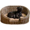 Curvy Handwoven Pet Bed with Machine Washable Cushion, Kubu Grey - Pet Beds - 3