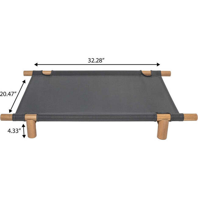 Chester Wood Frame Elevated Outdoor Dog Bed, Graphite/Light Teak - Pet Beds - 4