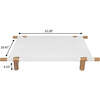 Chester Wood Frame Elevated Outdoor Dog Bed, Snow/Light Teak - Pet Beds - 4