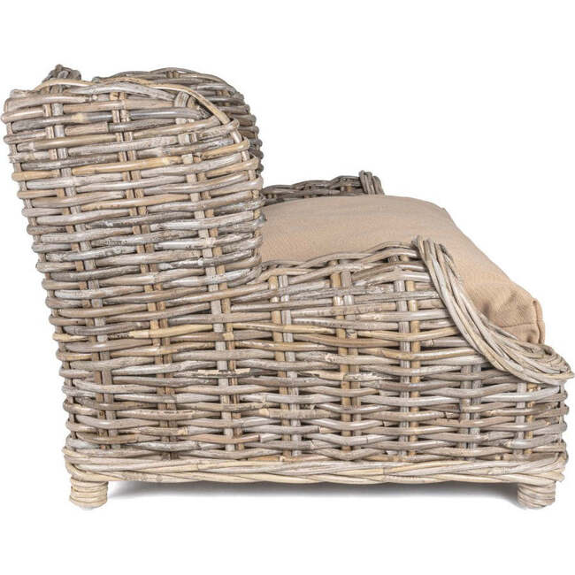 Classic Handwoven Pet Daybed with Machine Washable Cushion, Kubu Grey - Pet Beds - 7