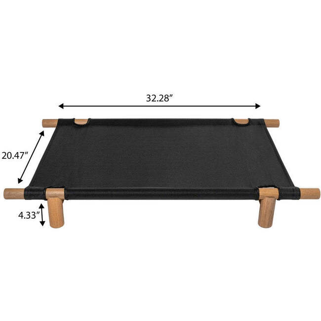 Chester Wood Frame Elevated Outdoor Dog Bed, Ink/Light Teak - Pet Beds - 4