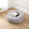Bette Acrylic Fluffy Donut Pet Bed with Washable Cover, Light Grey/Clear - Pet Beds - 1 - thumbnail