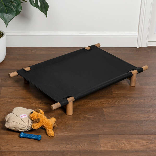 Chester Wood Frame Elevated Outdoor Dog Bed, Ink/Light Teak - Pet Beds - 6