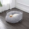 Bette Acrylic Fluffy Donut Pet Bed with Washable Cover, Light Grey/Clear - Pet Beds - 3