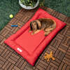 Archie Waterproof Indoor/Outdoor Hand-Washable Memory Foam Camping Pet Bed, Strawberry - Pet Beds - 2