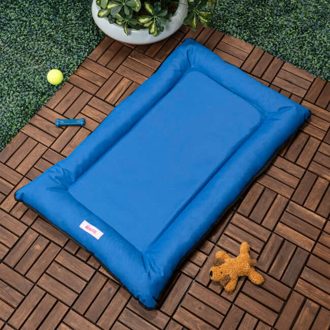 Archie Waterproof Indoor/Outdoor Hand-Washable Memory Foam Camping Pet Bed, Cobalt - Pet Beds - 3
