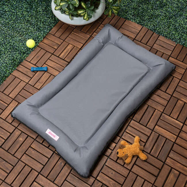 Archie Waterproof Indoor/Outdoor Hand-Washable Memory Foam Camping Pet Bed, Charcoal - Pet Beds - 3