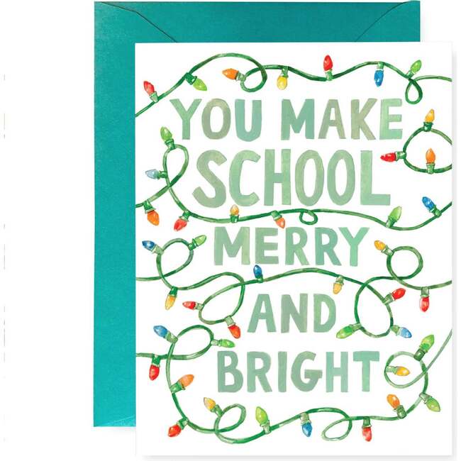 Merry & Bright Teacher Holiday Card Set of 3