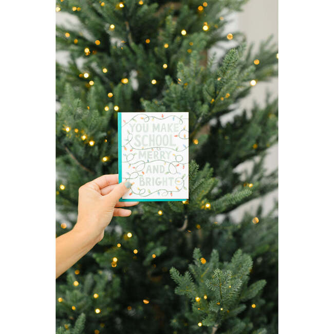 Merry & Bright Teacher Holiday Card Set of 3