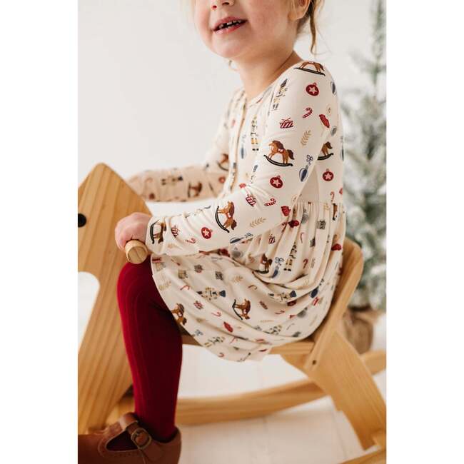 Long Sleeve Henley Dress Candy Cane - Dresses - 2