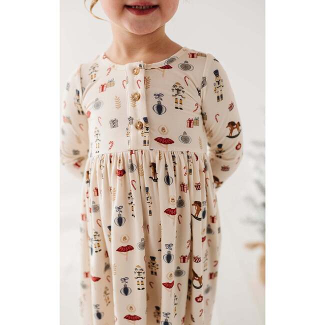 Long Sleeve Henley Dress Candy Cane - Dresses - 4