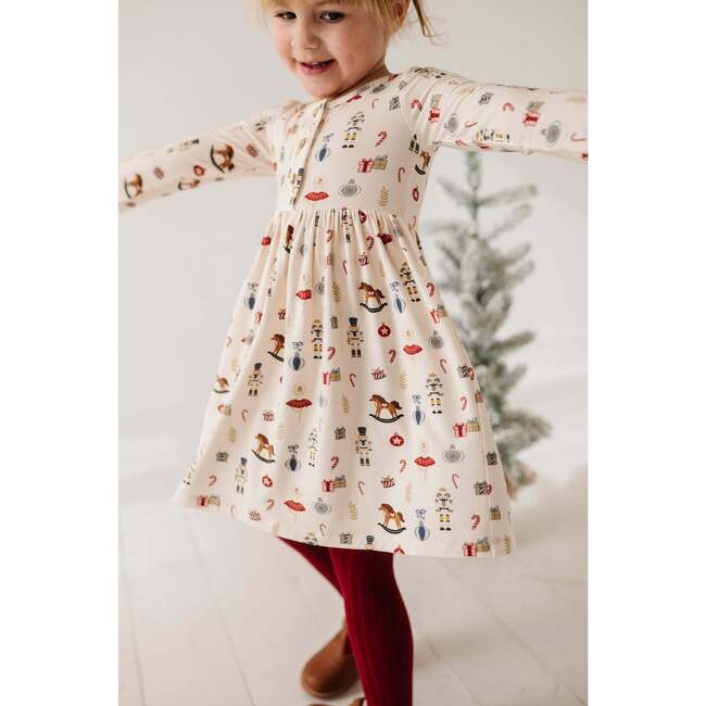 Long Sleeve Henley Dress Candy Cane - Dresses - 6