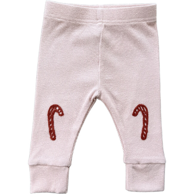 Patch Ribbed Leggings Candy Cane