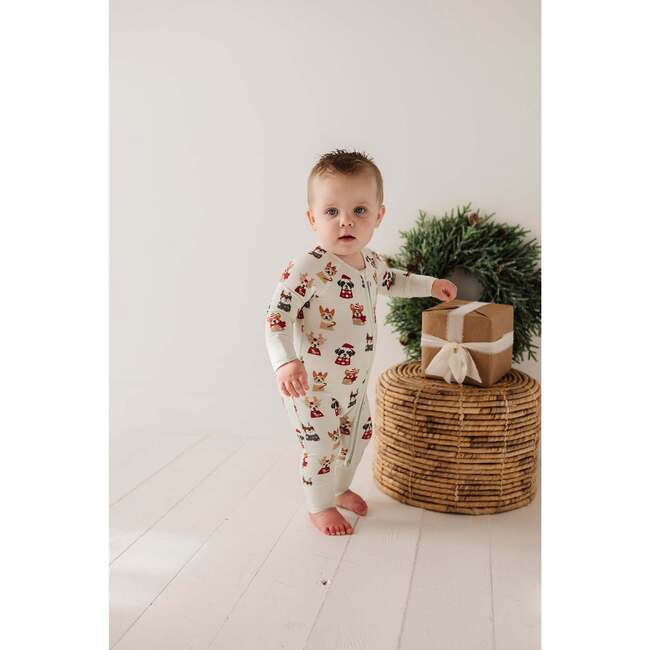 Long Sleeve Zip Romper Christmas Dogs - Rompers - 4
