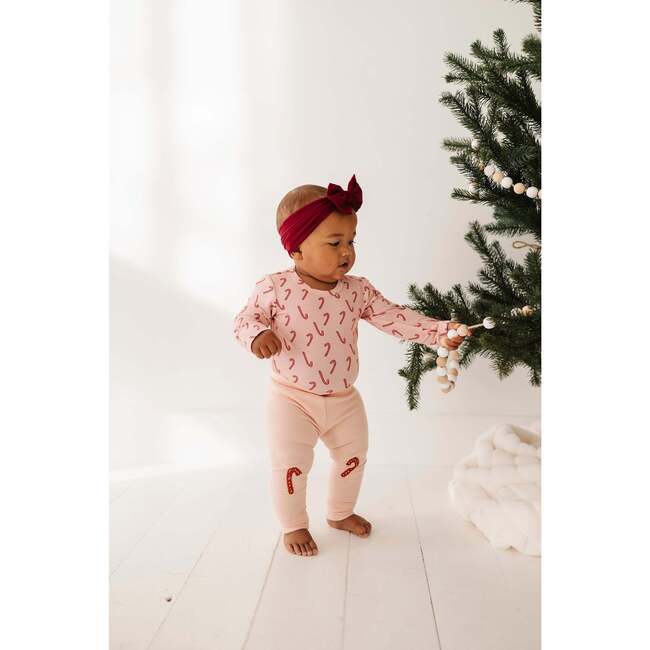 Patch Ribbed Leggings Candy Cane - Leggings - 4