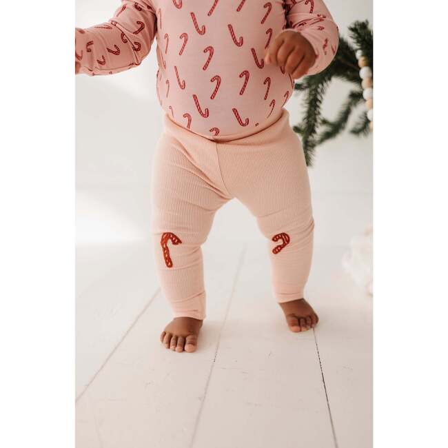 Patch Ribbed Leggings Candy Cane - Leggings - 5