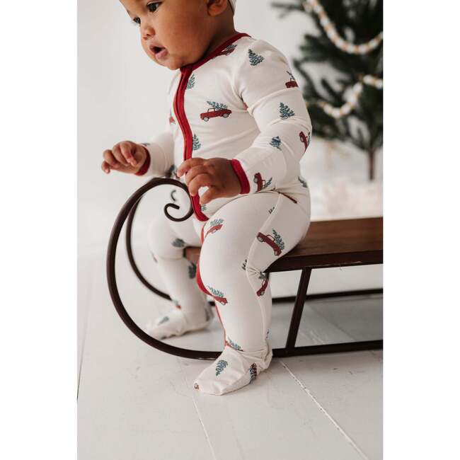 Footie Romper Pine Stripe - Footie Pajamas - 4