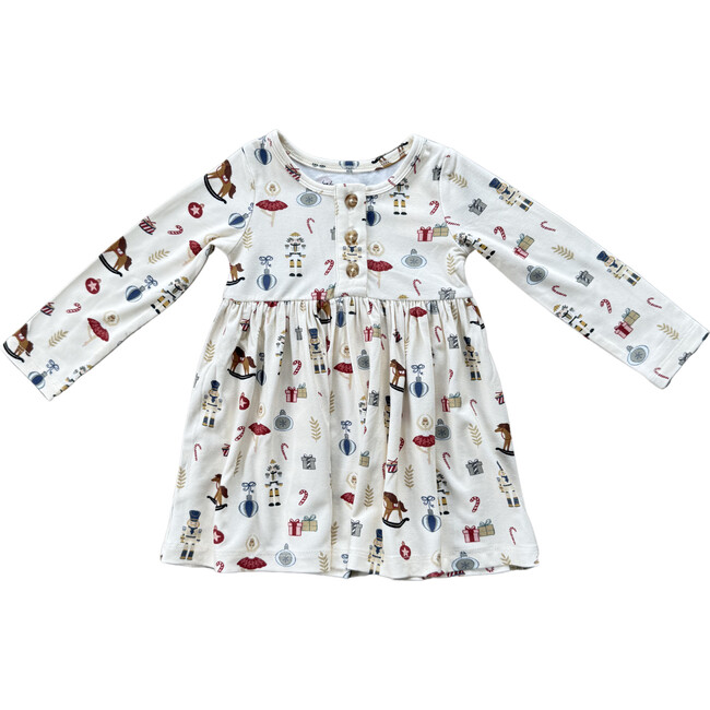 Long Sleeve Henley Dress Nutcracker