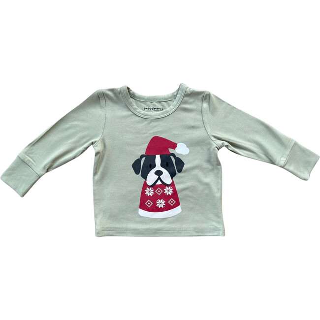 Boy's Long Sleeve Tee Christmas Dog