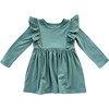 Long Sleeve Ruffle Dress Pine - Dresses - 1 - thumbnail